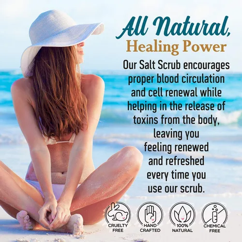 Miniatura 8 de Exfoliante corporal – Exfoliante de sal del Mar Muerto pura para manos y cuerpo, 16 onzas líquidas hidratante cuidado de la piel para acné corporal