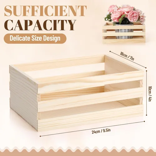 Miniatura 2 de Cinnvoice 6 cajas de madera pequeñas de 9.5 pulgadas para el 250 aniversario para almacenamiento del 4 de julio, cajas de madera sin terminar a