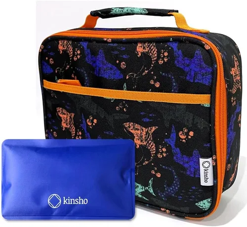 Miniatura 7 de kinsho Lonchera con bolsa de hielo para niñas y niños, bolsa aislada para guardería preescolar, cajas de contenedores para aperitivos y almuerzos