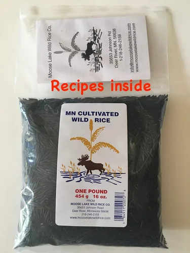 Miniatura 3 de Alce Lake Wild Rice - Arroz negro silvestre cultivado en Minnesota con recetas - Arroz silvestre cosechado a mano - 16 onzas