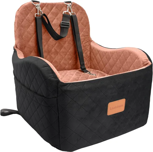 Miniatura 7 de Lealchum Asiento elevador de coche para perros pequeños/medianos, almohadilla elevada de 6 pulgadas de espuma viscoelástica, completamente Negro/Gris