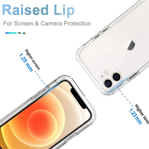 Miniatura 2 de Funda para iPhone 12 Mini con protector de pantalla de vidrio templado, protección de cuerpo completo transparente 360 + TPU suave a prueba