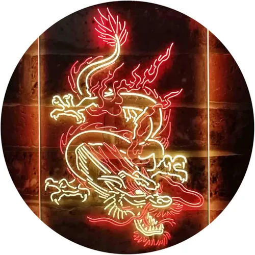 Miniatura 9 de ADVPRO Hombre Dragón Chino Cueva Garaje Tatuaje Dual Color LED Neon Sign Azul y Rojo 8 x 12 pulgadas st6s23-i3780-br