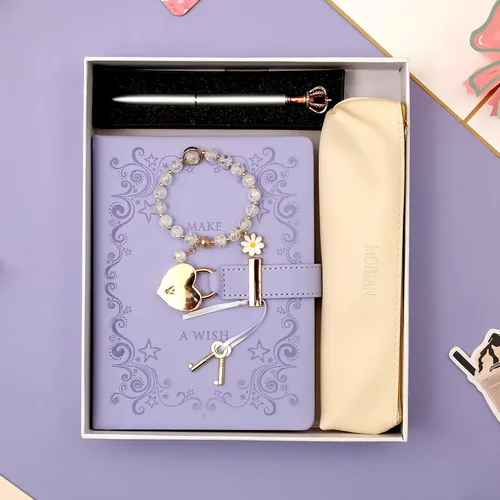 Miniatura 5 de Diario con candado para niñas de 8 a 12 años, diario para escribir 296 páginas rayadas, diario con cerradura, juego de caja que incluye cuaderno