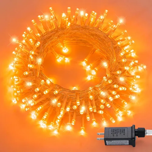 Miniatura 13 de JMEXSUSS Luces rojas blancas y azules con cable transparente, 66 pies, 200 luces LED para decoración del 4 de julio, luz de Navidad para celebración