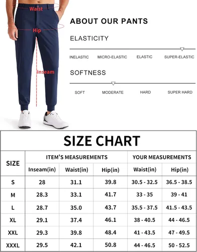 Miniatura 6 de Libin Pantalones deportivos de golf elásticos en 4 direcciones con bolsillos, pantalones de vestir ajustados para trabajo, pantalones deportivos