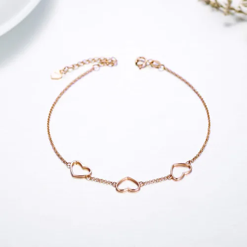 Miniatura 4 de SISGEM Tobillera de corazón de oro de 14 quilates para mujer, pulsera de tobillo de amor de oro real, joyería de pie para ella, 8.4-10 pulgadas