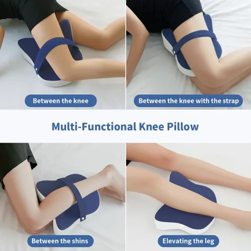 Miniatura 6 de Almohada de rodilla para personas que duermen de lado, correa ajustable extraíble entre la almohada de las piernas para dormir de lado, funda