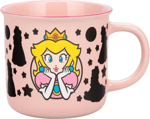 Miniatura 4 de Paladone Super Mario Princess - Taza de café de cerámica rosa con licencia oficial de Nintendo para bebidas calientes, regalo para jugadores