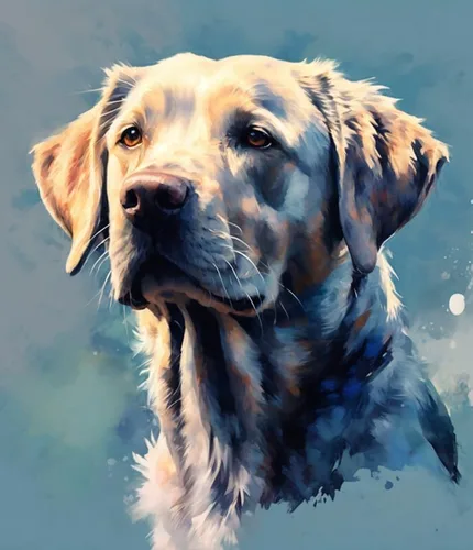 Miniatura 10 de ZMHZMY Pintura al óleo a mano de perro por números, pintura de Labrador Retriever sobre lienzo para adultos principiantes niños, 15.7 x 20.9