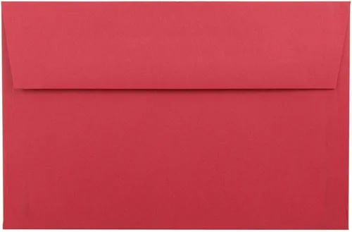 Miniatura 7 de JAM PAPER Sobres de invitación de colores A7 - 5 1/4 x 7 1/4 - Rojo Reciclado - Paquete de 50 (Pack of 50)