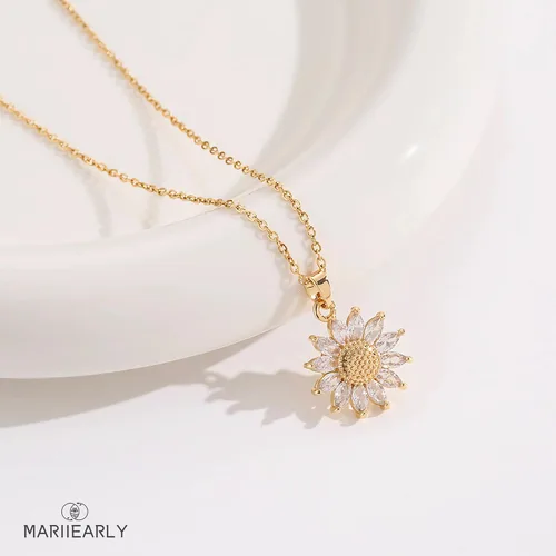 Miniatura 7 de Daisy Necklace For Women 925 Sterling Silver Tiny Daisy Flower Pendant Necklace For Women, Daisy Flower Pendant Necklace Daisy Birthday Christmas