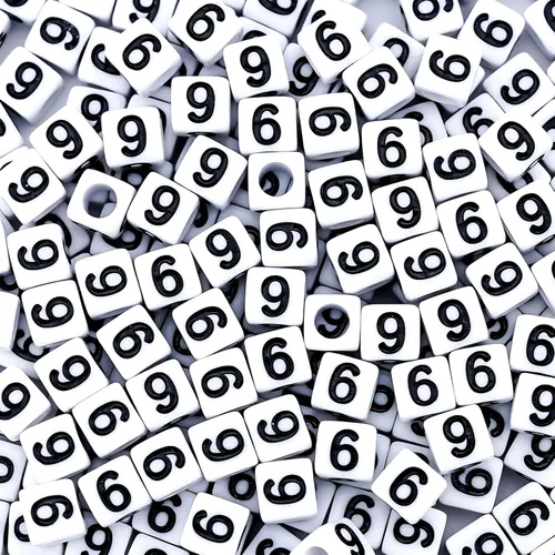 Miniatura 18 de 300 piezas de cuentas de número 0 redondas de 4x7mm, cuentas de número acrílico individual para hacer pulseras con dijes Redondo - 0