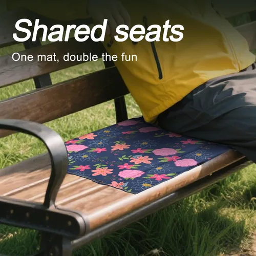 Miniatura 6 de Floral Foldable Bleacher Seat Waterproof Portable Stadium Cushion Adjustable back, 1.2cm pad, handle&pocket. For bleachers camping beach hiking