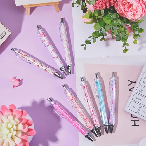 Miniatura 4 de Ireer 8 bolígrafos de bola para mujeres 1.00 mm de tinta negra lindos y elegantes, bolígrafos de punta fina de escritura suave para estudiantes