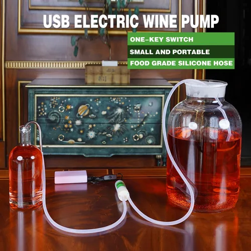 Miniatura 2 de Bomba autocebante eléctrica portátil con sifón automático USB para embotellar vino, cerveza y kombucha, bomba de transferencia de agua de grado