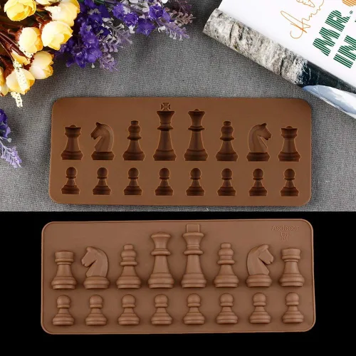 Miniatura 2 de Molde de silicona para piezas de ajedrez, molde de fondant de caramelo de chocolate, herramienta de decoración de pasteles, papel, arcilla, resina