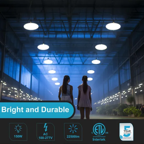 Miniatura 2 de Lightdot Smart 200W LED High Bay Light 30000lm UFO High Bay Shop Light, AC100-277V 5000K Luz de día con enchufe para granero/garaje de 22-32 pies
