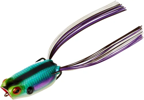Miniatura 3 de BOOYAH Poppin' Pad Crasher Señuelo de Rana de Cuerpo Hueco Topwater para Pesca de Lobina con Anzuelos Sin Enganches Sunburn