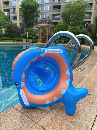 Miniatura 3 de Flotador de natación para bebé,Anillo inflable de natación para bebés con asiento para bebé/niño,Anillo de flotador de cintura para niños Tiburón