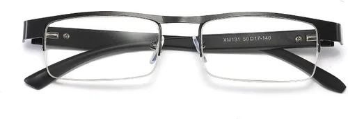 Miniatura 3 de B&Q 4 Pack Metal Frame Half Frame Reading Glasses for Men Spring Hinge Readers With Classic Clear Lense