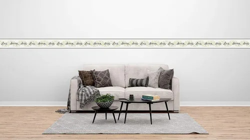 Miniatura 4 de Dundee Deco Papel pintado DDAZBD9006 Retro Negro, crema, blanco roto Live, Love, Laugh Wall Border Diseño retro, 15 pies x 7 pulgadas