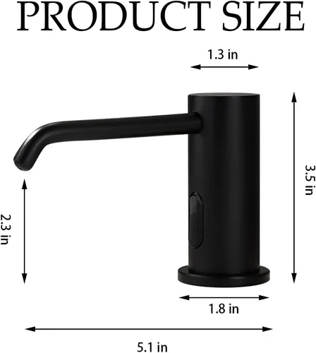 Miniatura 3 de Dispensador automático de jabón sin contacto con capacidad de 33.8 fl oz, sensores infrarrojos, dispensador de jabón integrado para fregadero, baño