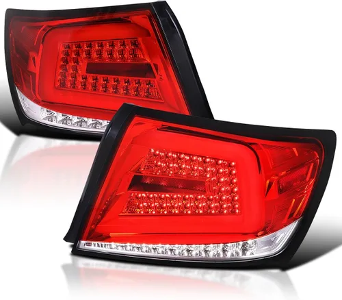 Miniatura 10 de SPEC-D TUNING Luces traseras secuenciales negras con barra LED blanca compatibles con Subaru Impreza/Impreza WRX 2008-2011, conjunto de par