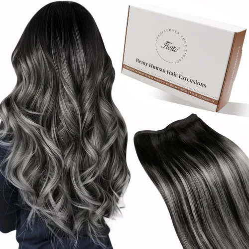 Miniatura 21 de Hetto - Extensiones de cabello humano de trama color rubio platino, 12 pulgadas, 2.47 onzas, #60 Coser en trama, volumen natural diario, suave