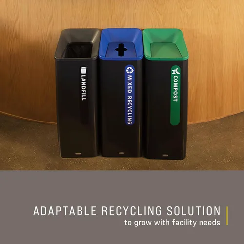 Miniatura 3 de Rubbermaid Commercial Products Sustain - Contenedor decorativo de 15 galones, negro/verde, interior para edificios de oficinas, patios de comida