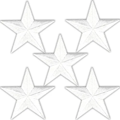 Miniatura 13 de Laughing Lizards Parches bordados con estrellas para planchar para ropa, chaquetas, mochilas y decoraciones (negro, 1 pulgada)
