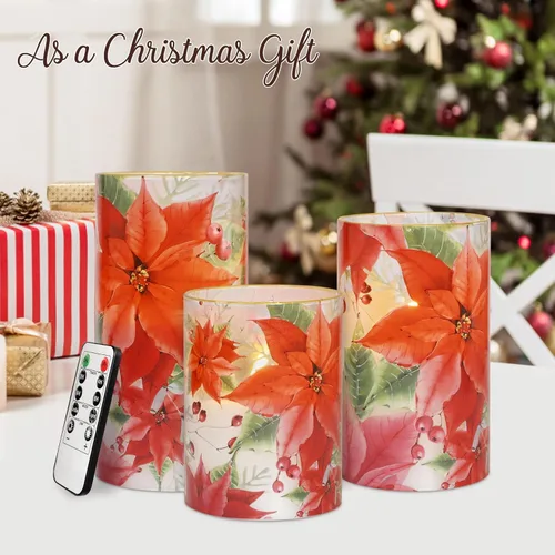 Miniatura 4 de Velas de árbol de Navidad LED sin llama con control remoto y función de temporizador, velas de cera real operadas con pilas para decoración