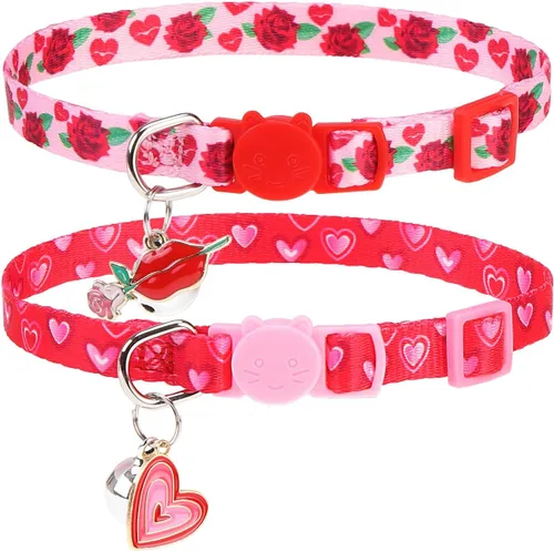 Miniatura 22 de PUPTECK Collar de gato con campanas, collar de gatito ajustable para niñas y niños pequeños, cachorro, conejito, bonito accesorio de disfraz