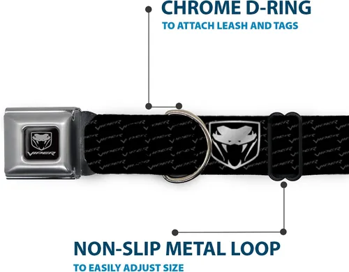Miniatura 5 de Buckle-Down Collar de perro con hebilla para cinturón de seguridad, Dodge Viper REPEAT con texto, 1 pulgada de ancho, se adapta a cuello de 9 a 15