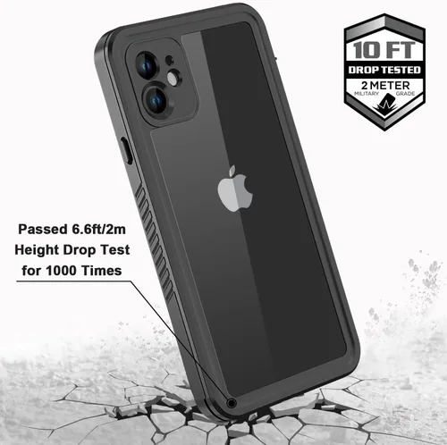Miniatura 4 de Funda impermeable para iPhone 11 con protector de pantalla, protector de cuerpo completo, a prueba de golpes, a prueba de polvo, a prueba de Negro