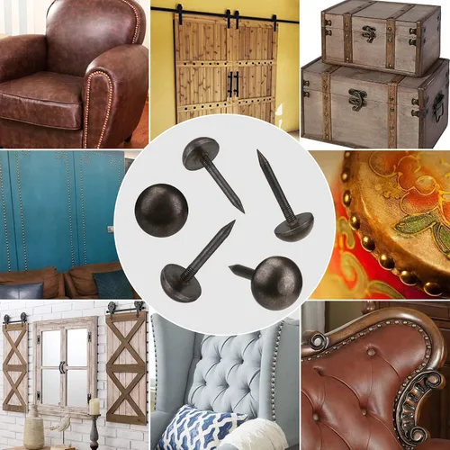 Miniatura 3 de Tachuelas retro de latón puro sólido como clavos antiguos para tapicería para muebles, pasadores decorativos para madera, tachuelas de alfombra