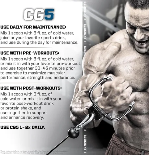 Miniatura 4 de PMD Sports CG5 Polvo Premium de Creatina y L Glutamina, Recuperación de Energía, Construye Músculo Delgado, Aumenta el Rendimiento en Entrenamiento