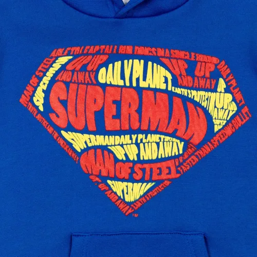 Miniatura 2 de DC Comics Justice League Superman Batman The Flash - Sudadera con capucha de forro polar para niños pequeños a grandes