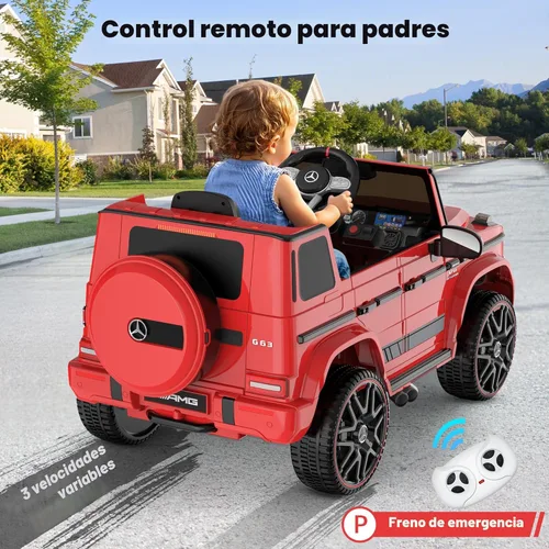 Miniatura 3 de ANPABO Auto de juguete Mercedes-Benz G63 con licencia, para niños, 12 V, con control remoto para padres, aviso de batería baja, faro delantero LED