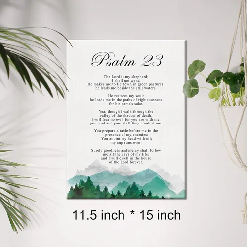 Miniatura 2 de Lienzo cristiano para pared, Salmo 23, el Señor es mi pastor, impresión en lienzo con escritura positiva, pintura en lienzo para el hogar