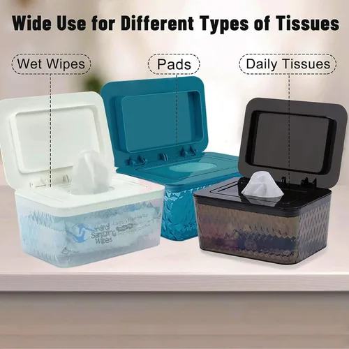 Miniatura 4 de Paquete de 2 Dispensadores de Toallitas con Diseño de Sello - Dispensador de Toallitas Soporte de Toallitas Caja de Toallitas para Baño Mantiene