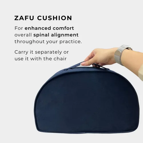 Miniatura 8 de Friends Of Meditation Silla de Buda plegable 4 en 1, asiento de yoga ergonómico con zafu de media luna, soporte lumbar desmontable y funda de Azul