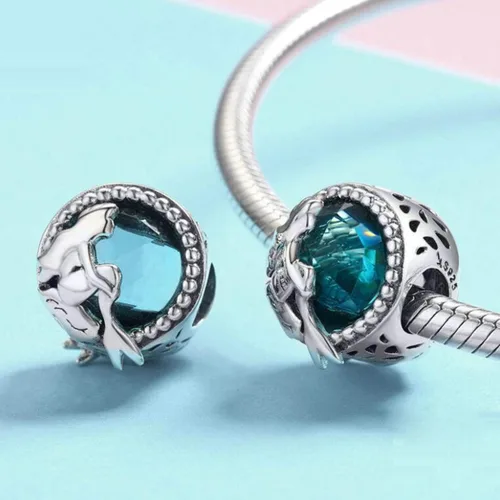 Miniatura 4 de Abalorio de sirena del océano original de plata de ley 925 con cuentas de oro rosa y estrella de mar para pulseras, Plata esterlina