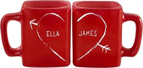Let's Make Memories Juego de tazas personalizadas, para el día de San Valentín, para parejas, para aniversario, para boda, cerámica, juego de 2,