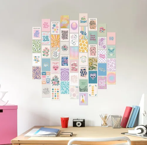 Miniatura 8 de Artivo Kit de collage de pared pastel danés para imágenes estéticas, 70 tarjetas, para decoración de habitación de adolescentes y niñas Collage