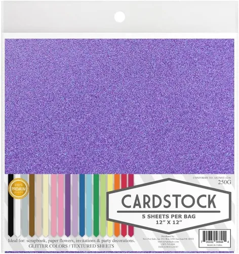 Miniatura 4 de Irdecent Glitter - Cartulina para manualidades, 13 opciones de color, 8.82 oz. 12 x 12 pulgadas, 5 hojas premium (canario)