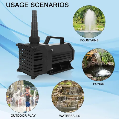 Miniatura 2 de BARST Bomba de agua sumergible 2110GPH Bomba de estanque con certificación UL con cable de 25 pies, bomba de fuente de agua de alto flujo de 200 W