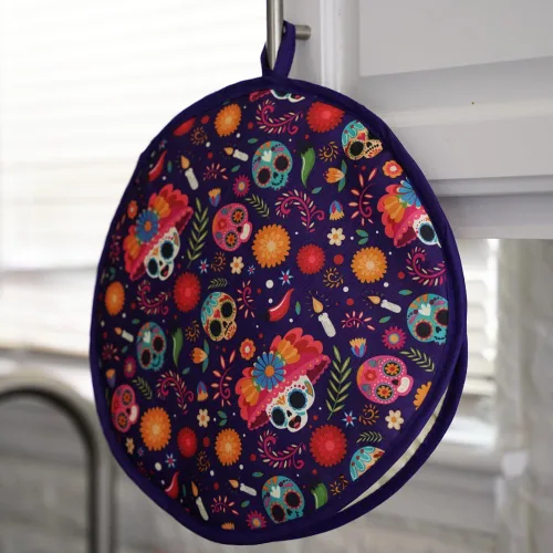 Miniatura 4 de Sophix Bolsa para calentar tortillas, tamaño grande de 12 pulgadas, este soporte de tela con aislamiento térmico mantiene las tortillas, el pan Naan