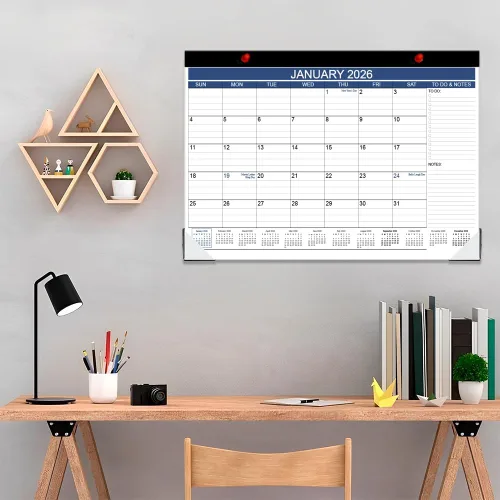 Miniatura 6 de Calendario de escritorio 2026-2027, funciona desde enero de 2026 hasta junio de 2027, calendario de escritorio con lista de tareas, papel de 140