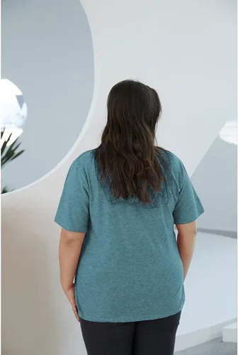 Miniatura 3 de Camiseta con cuello en V para mujer, talla grande, con texto en inglés "I'm Done", divertida camiseta casual de verano con cuello redondo (XL 5XL)